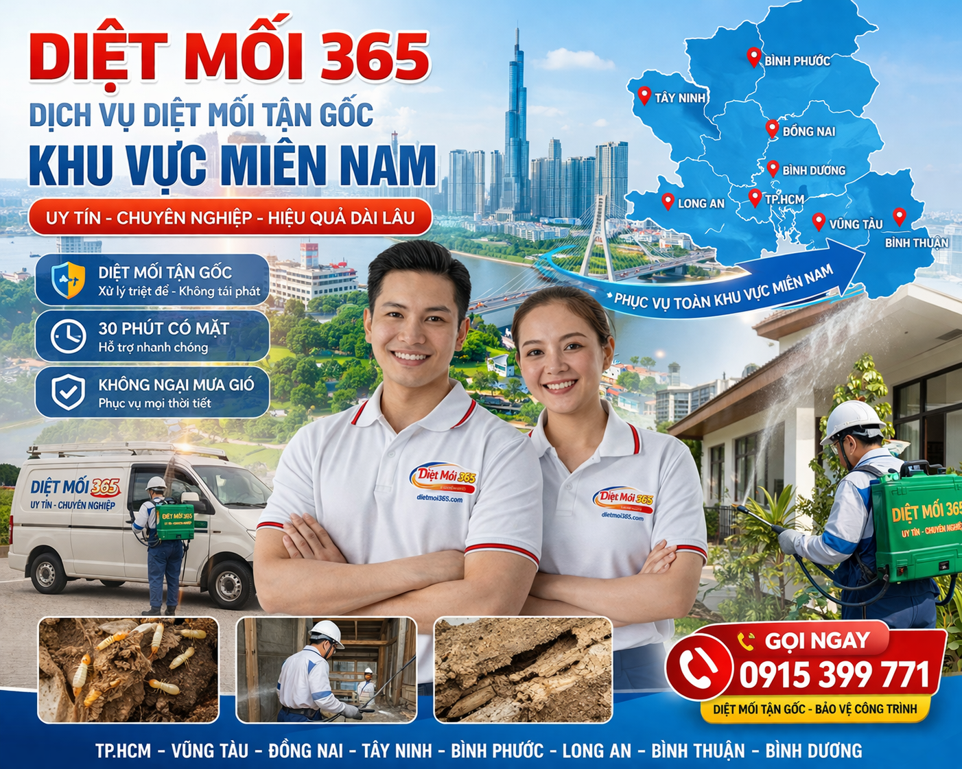dịch vụ diệt mối khu vực miền nam tphcm bình dương đồng nai